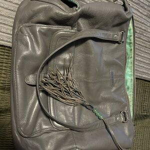 Lily and Jade grey leather backpack diaper bag